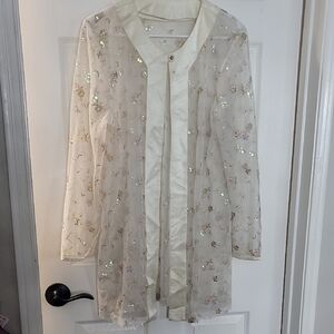 Sheer Floral Embroidered Jacket